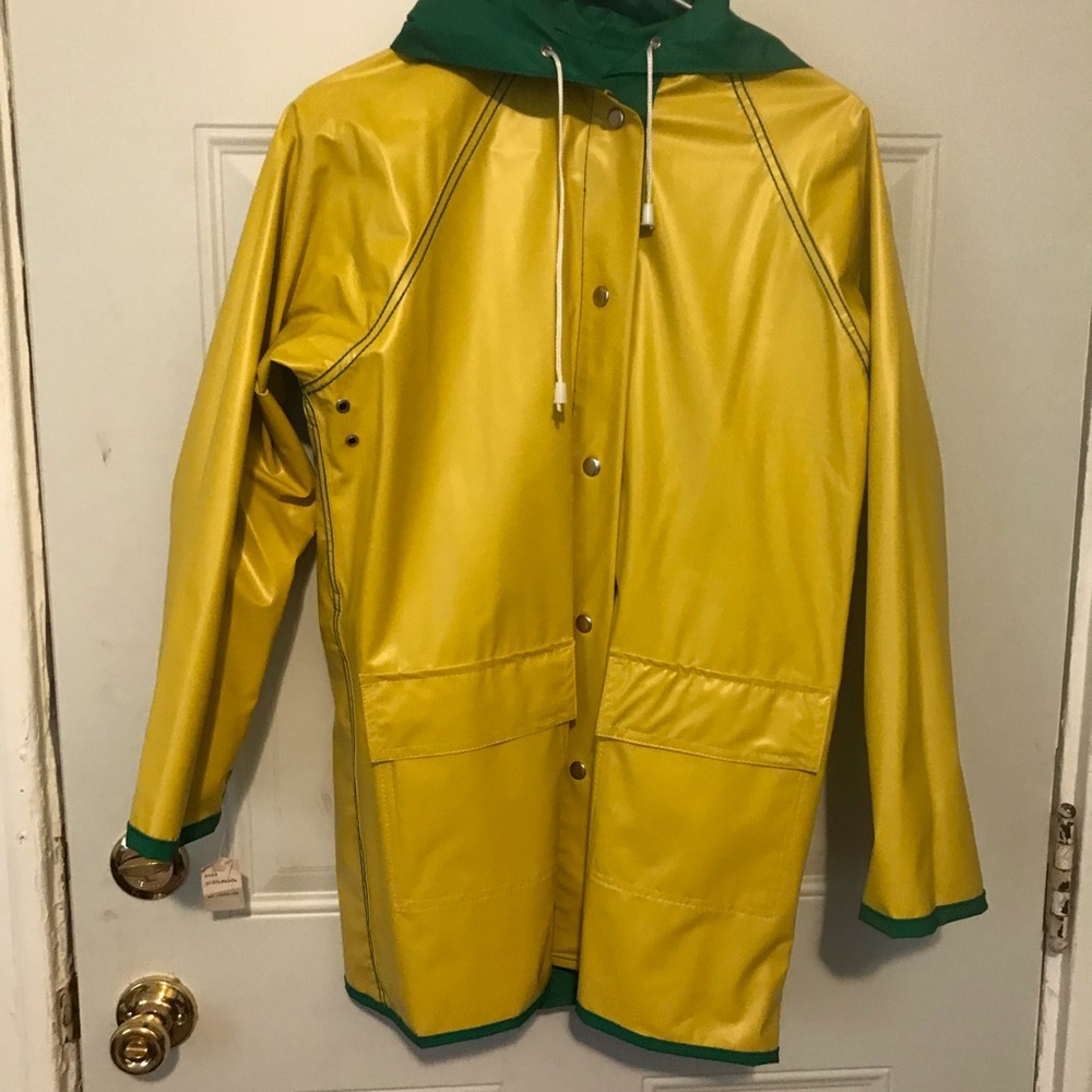 Green vintage Lacoste rain coat Reversible - Picture 7 of 8